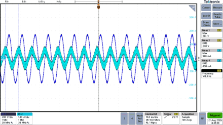 Circulating current waveform comparison for traditional external parallel systems