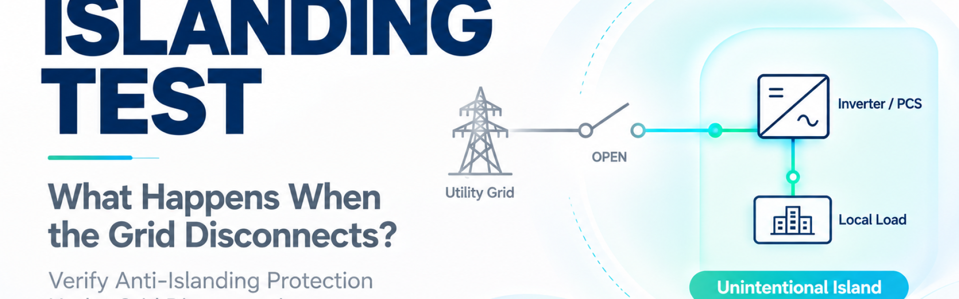 Anti-islanding testing for grid-connected inverters and energy storage systems