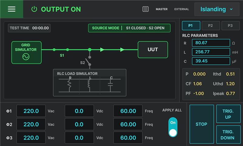 RPS islanding test interface